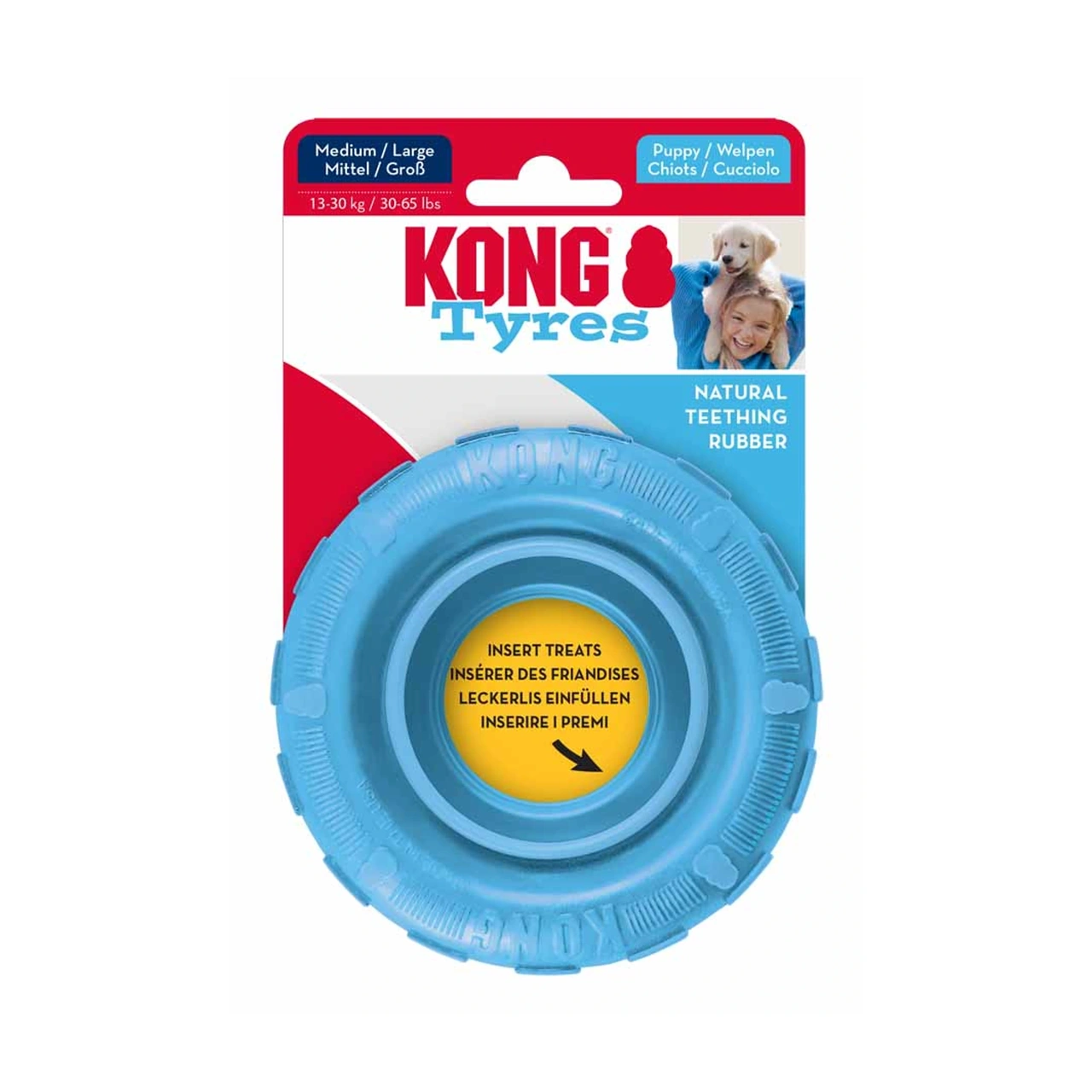KONG Puppy Tyres M/L - fyldbart gummidæk til hvalpe